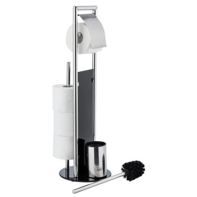 Wenko Ravina stojak na papier toaletowy ze szczotką WC srebrny 24075800