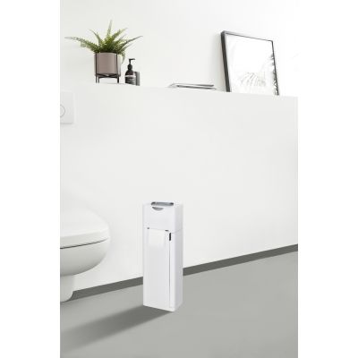Wenko Imon stojak na papier toaletowy ze szczotką WC biały 24212100