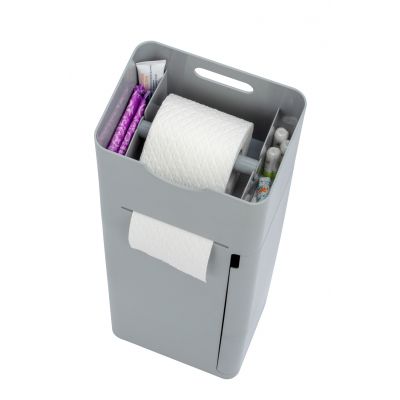 Wenko Imon stojak na papier toaletowy ze szczotką WC szary 24213100