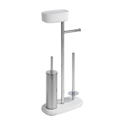 Wenko Rivazza stojak na papier toaletowy ze szczotką WC biały 24420100
