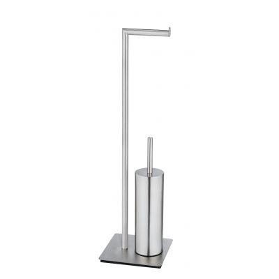 Wenko Recco stojak na papier toaletowy ze szczotką WC srebrny 25378100