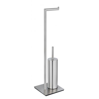 Wenko Recco stojak na papier toaletowy ze szczotką WC srebrny 25378100