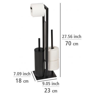 Wenko Rivalta stojak na papier toaletowy ze szczotką WC czarny 25400100