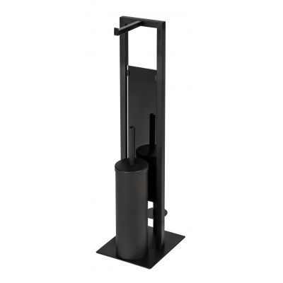 Wenko Rivalta stojak na papier toaletowy ze szczotką WC czarny 25400100