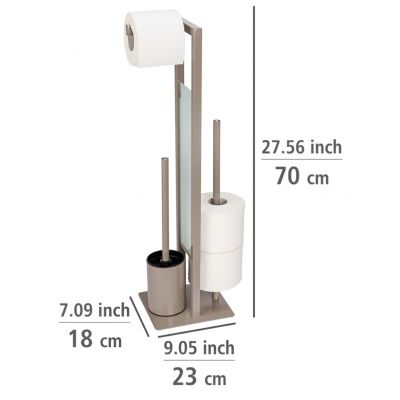 Wenko Rivalta stojak na papier toaletowy ze szczotką brązowy WC 25553100