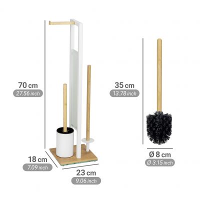 Wenko Rivalta stojak na papier toaletowy ze szczotką WC biały 26214100