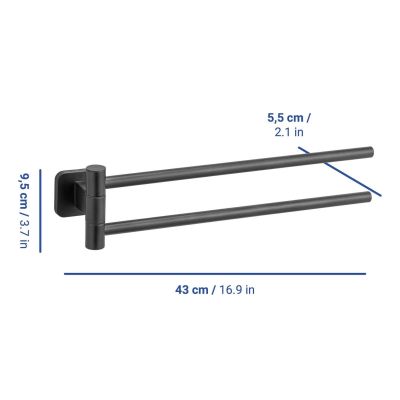 Wenko Turbo-Loc Porto Black drążek na ręcznik czarny 26398100