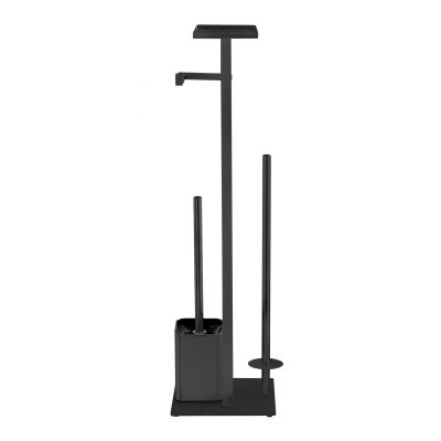 Wenko Debar stojak na papier toaletowy ze szczotką WC czarny 71558800