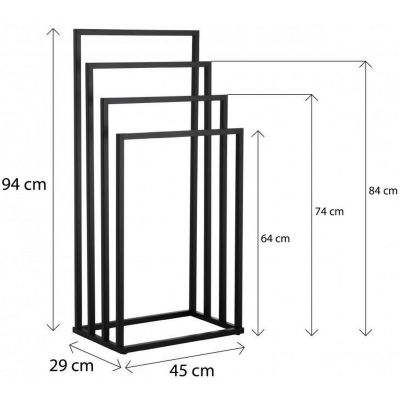 YokaHome Lonia wieszak stojący czarny P.LONIA4-BLK