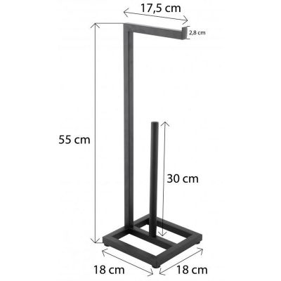 YokaHome Trapa stojak na papier toaletowy czarny P.TRAPA-BLK