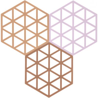 Zone Denmark Triangles podstawki kuchenne Terracotta/Lupin/Almond 32707