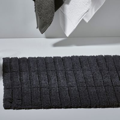 Zone Denmark Tiles dywanik łazienkowy 80x50 cm prostokątny czarny 331847