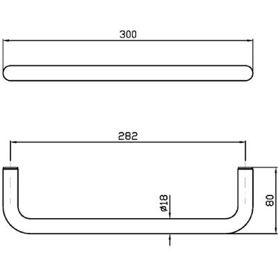 Zucchetti Brim wieszak na ręcznik 30 cm chrom ZAD520