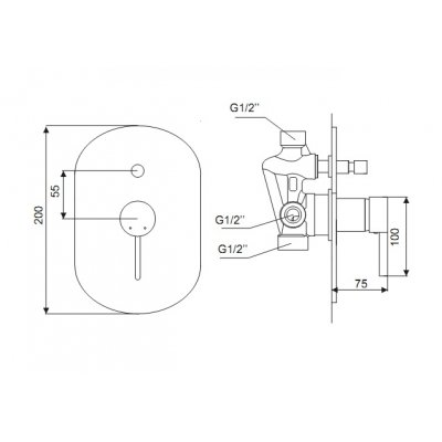 Bateria prysznicowa Actima Feel ARAC.1244CR