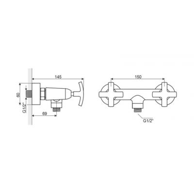 Actima Flower bateria prysznicowa chrom ARAC.1308CR