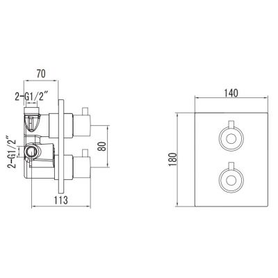 Art Platino bateria wannowo-prysznicowa podtynkowa termostatyczna chrom TER-BPD.KW.220C