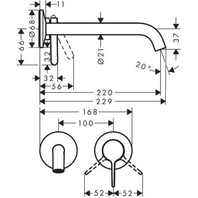 Axor One bateria umywalkowa podtynkowa złota 48120990