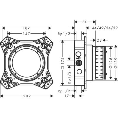 Axor iBox element podtynkowy baterii 01400180