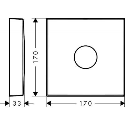 Hansgrohe iBox rozeta przedłużająca kwadratowa 170 mm czerwony/niebieski chrom 14965000