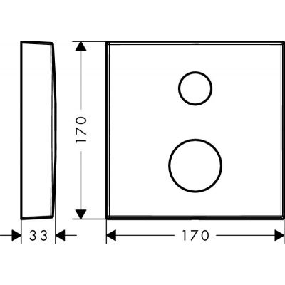 Hansgrohe iBox rozeta przedłużająca kwadratowa 170 mm chrom 14967000