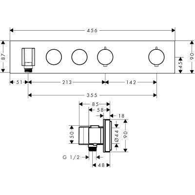 Axor ShowerSolutions bateria wannowo-prysznicowa podtynkowa termostatyczna nikiel szczotkowany 18355820