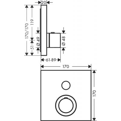 Axor ShowerSelect bateria prysznicowa podtynkowa termostatyczna mosiądz szczotkowany 36714950