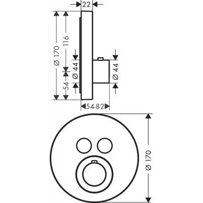 Axor ShowerSolutions bateria wannowo-prysznicowa podtynkowa termostatyczna czarny chrom polerowany 36723330