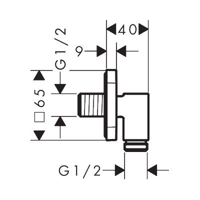 Axor Wall outlet Fine przyłącze kątowe czerwony złoty polerowany 36739300