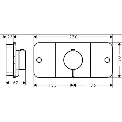 Axor One moduł prysznicowy podtynkowy termostatyczny złoty optyczny polerowany 45712990