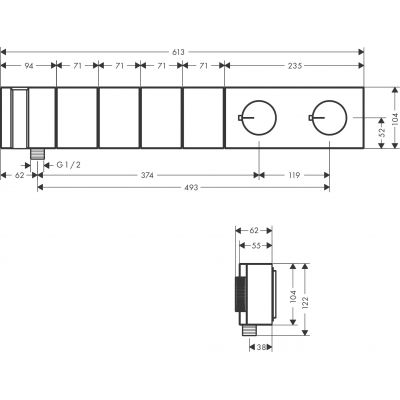 Axor Edge moduł termostatyczny Select do 4 odbiorników czarny mat polerowany 46720330