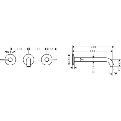 Axor One bateria wannowo-prysznicowa podtynkowa czarny chrom polerowany 48431330