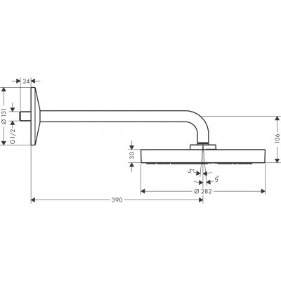 Axor One deszczownica z ramieniem 28x28 cm okrągła Brushed Red Gold 48491310