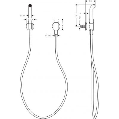 Axor One zestaw słuchawki bidetowej podtynkowy czarny chrom polerowany 48655330