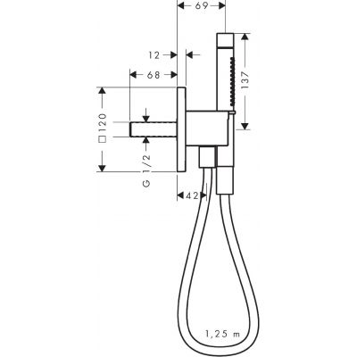 Axor Citterio C zestaw prysznicowy ścienny czarny mat 49626670