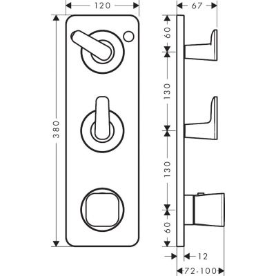 Axor Citterio C bateria wannowo-prysznicowa podtynkowa termostatyczna czarny mat 49700670