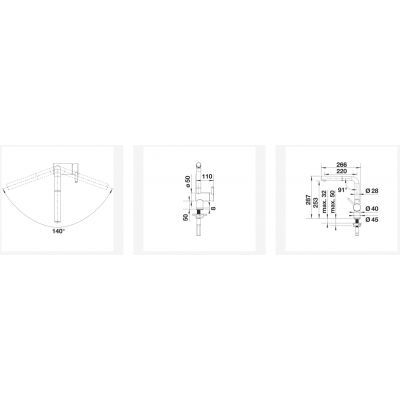 Zestaw Blanco Linus-S bateria kuchenna stojąca z dozownikiem na płyny Blanco Lato chrom (512402, 525808)