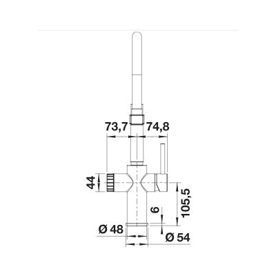 Blanco Catris-S bateria kuchenna stojąca chrom-czarna 526705