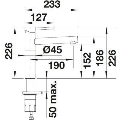 Blanco Alta bateria kuchenna stojąca czarna 527530