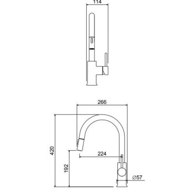 Blue Water Plaza Plus Window bateria kuchenna podokienna stojąca czarna
