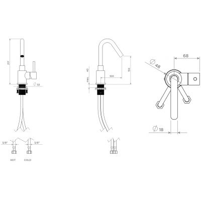 Clou Xo bateria umywalkowa stojąca chrom CL/06.14007.29