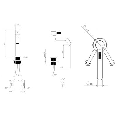Clou Xo bateria umywalkowa stojąca gunmetal szczotkowany CL/06.14013.84