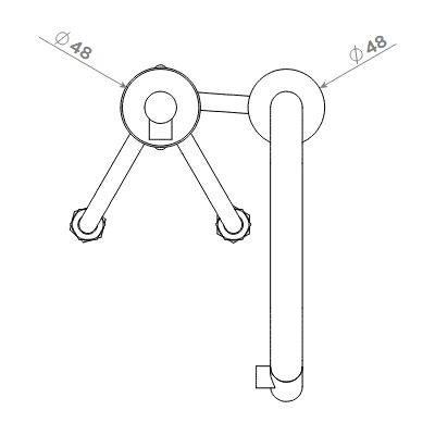 Clou Kaldur bateria umywalkowa stojąca chrom CL/06.15.003.29.L
