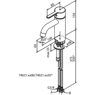 Damixa Silhouet bateria umywalkowa stojąca mosiądz szczotkowany 740217900
