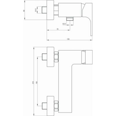 Deante Azalia bateria prysznicowa ścienna chrom BDAE040M