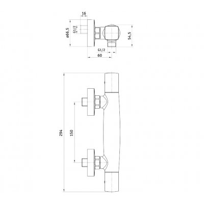 Deante Konwalia bateria natryskowa chrom BDK040D