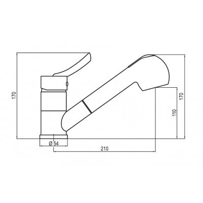 Bateria zlewozmywakowa stojąca z wyciąganą wylewką chrom Deante Fliger Kostel BFK 071M