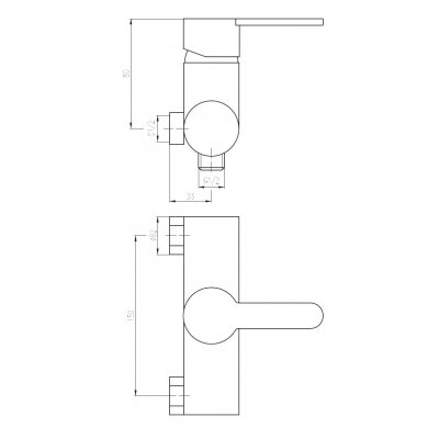 Bateria natryskowa ścienna chrom Deante Fliger Patras BFP 040M