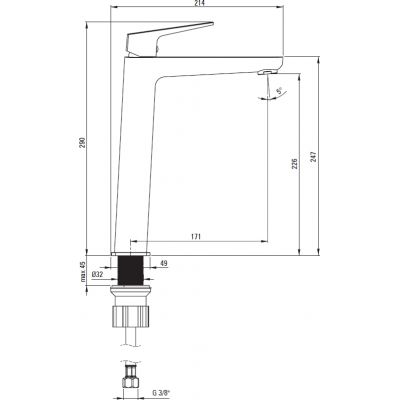 Deante Blur bateria umywalkowa stojąca biała BQL_A20K