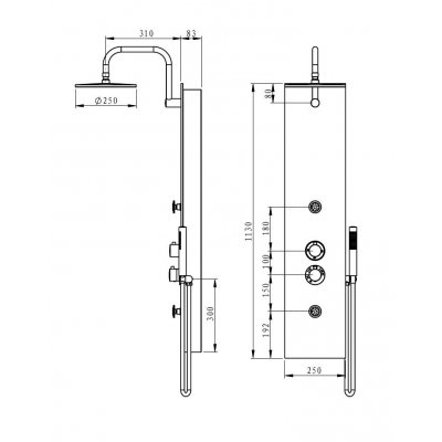 Panel prysznicowy Deante Kameleo Florial Light NOL 751K
