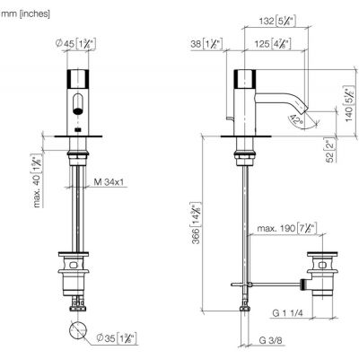 Dornbracht Meta Pure bateria umywalkowa stojąca chrom 33501664-00